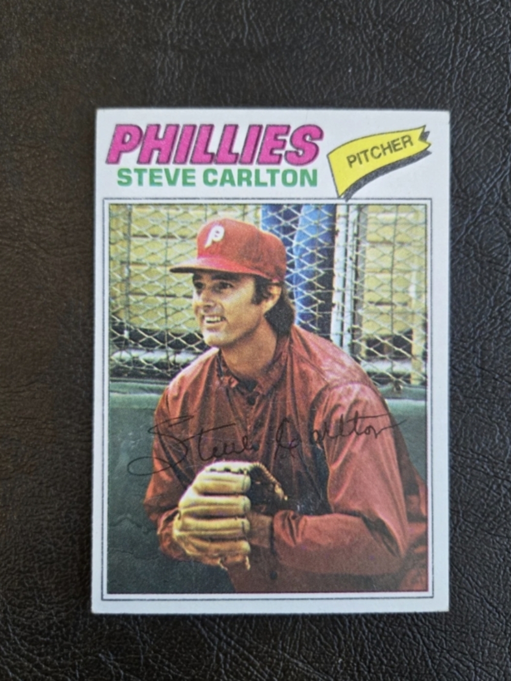 1977 Topps Baseball #110 Steve Carlton Phillies Autographed Near Mint  Or Better